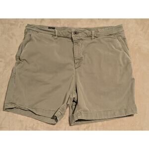 Faherty Coastline Shorts Men 36x6 Tailored Chino Stretch Summer Fade Olive Green